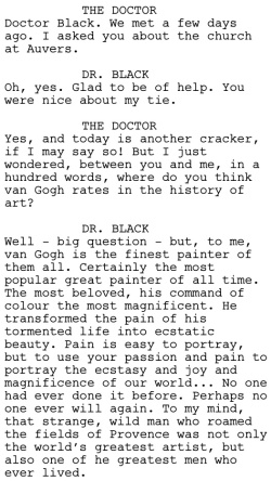 Vincent and the Doctor Dialogue 4
